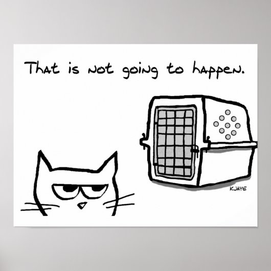 Angry Cat geht NICHT zum Tierarzt Poster (Vorne)