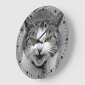 Angry Cat Große Wanduhr (Winkel)