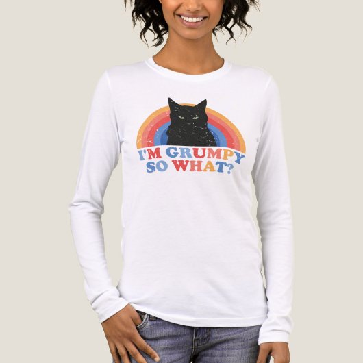 Angry cat I'm grumpy so what funny cats Tri-Blend Shirt (Vorderseite)