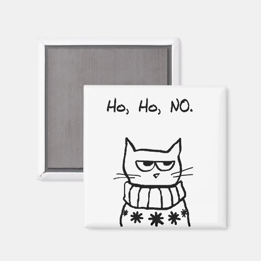 Angry Cat in einem Weihnachtskraut - Funny Cat Magnet (Vorderseite/Rückseite)