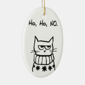 Angry Cat in einem Weihnachtskraut - Funny Cat Xma Keramikornament (Rechts)