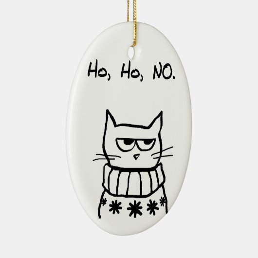 Angry Cat in einem Weihnachtskraut - Funny Cat Xma Keramikornament (Rechts)