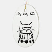 Angry Cat in einem Weihnachtskraut - Funny Cat Xma Keramikornament (Links)