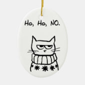 Angry Cat in einem Weihnachtskraut - Funny Cat Xma Keramikornament (Vorne)