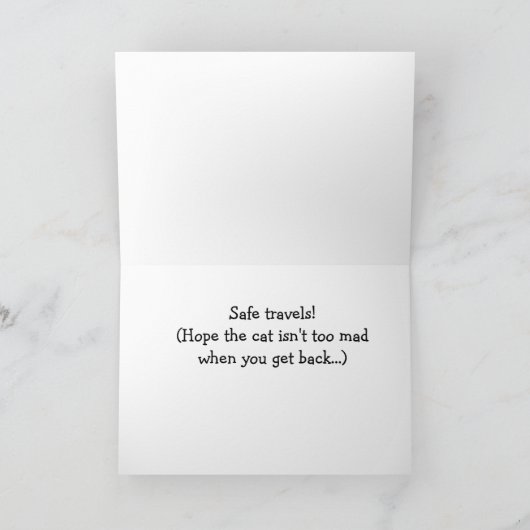 Angry Cat in Suitcase - Funny Cat Card Karte (Innenseite)