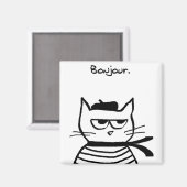 Angry Cat ist so sehr französisch Magnet (Vorderseite/Rückseite)