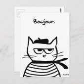 Angry Cat ist so sehr französisch Postkarte (Vorne/Hinten)