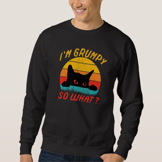 Angry cat meme I'm grumpy so what Premium Sweatshirt (Vorderseite)