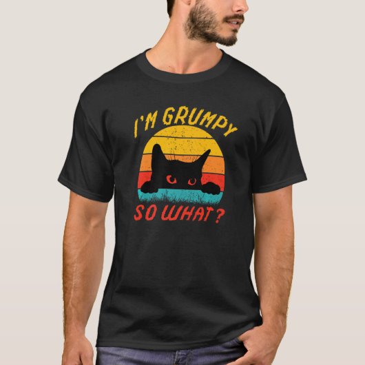Angry cat meme I'm grumpy so what Premium T-Shirt (Vorderseite)