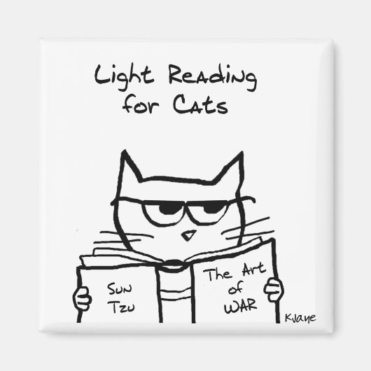 Angry Cat Plots War - Funny Cat Magnet (Vorne)