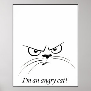 Angry Cat Poster für Geschenke und andere Gelegenh