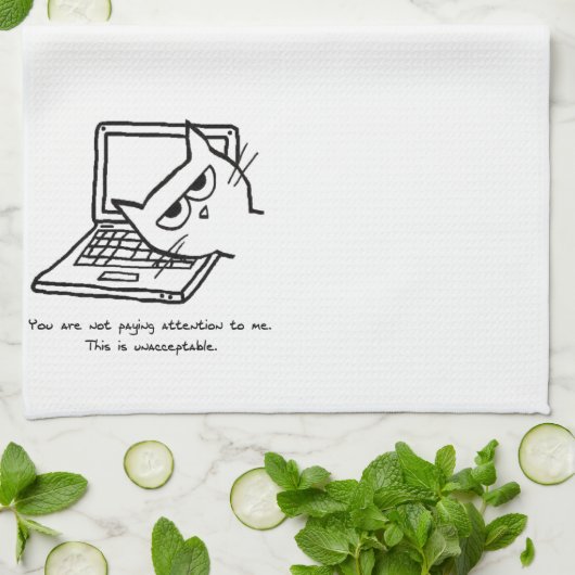 Angry Cat verlangt Aufmerksamkeit - Funny Hand Han Geschirrtuch (Gefaltet)