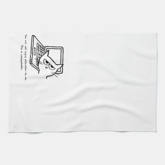 Angry Cat verlangt Aufmerksamkeit - Funny Hand Han Geschirrtuch (Horizontal)