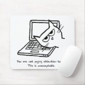 Angry Cat verlangt Aufmerksamkeit Mousepad (Mit Mouse)