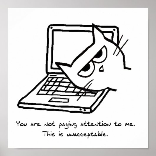 Angry Cat verlangt Aufmerksamkeit Poster (Vorne)