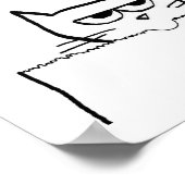 Angry Cat verlangt Lachs - Funny Cat Poster (Ecke)