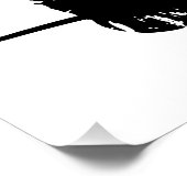 Angry Cat with Mouse Art Print | Minimalist Black  Poster (Ecke)