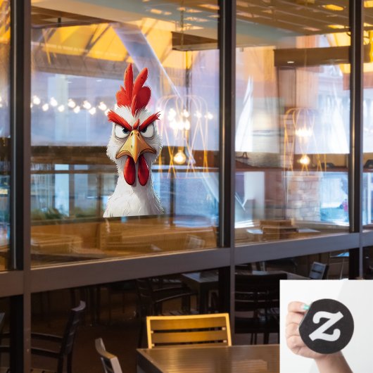 Angry Chicken Fensteraufkleber (Restaurantfenster)
