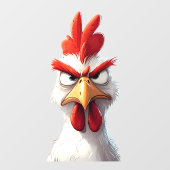 Angry Chicken Fensteraufkleber (Blatt)
