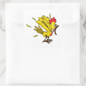 Angry Chicken Quadratischer Aufkleber (Tasche)