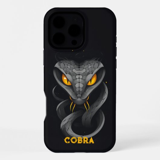 Angry Cobra Black iPhone Hülle (Rückseite)