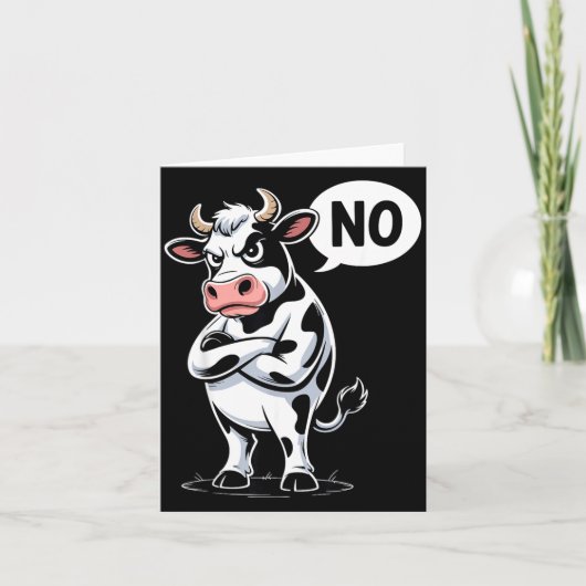 Angry Cow No - Funny Cow Lover Dairy Farmer  Karte (Vorderseite)