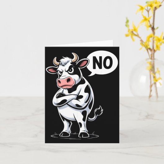 Angry Cow No - Funny Cow Lover Dairy Farmer  Karte (Gelbe Blume)
