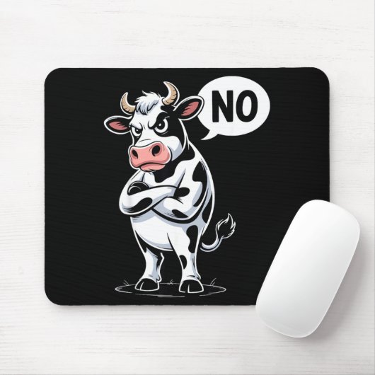 Angry Cow No - Funny Cow Lover Dairy Farmer  Mousepad (Mit Mouse)