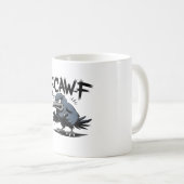 Angry Crow “F-CAW-F ” – Edgy Cartoon Bird Design Kaffeetasse (VorderseiteRechts)