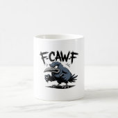 Angry Crow “F-CAW-F ” – Edgy Cartoon Bird Design Kaffeetasse (Mittel)