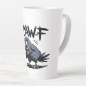 Angry Crow “F-CAW-F ” – Edgy Cartoon Bird Design Milchtasse (Rechte Ecke)