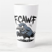 Angry Crow “F-CAW-F ” – Edgy Cartoon Bird Design Milchtasse (Vorderseite)