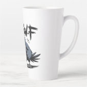 Angry Crow “F-CAW-F ” – Edgy Cartoon Bird Design Milchtasse (Rechts)