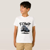 Angry Crow “F-CAW-F ” – Edgy Cartoon Bird Design T-Shirt (Vorne ganz)
