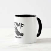 Angry Crow “F-CAW-F” – Edgy Cartoon Bird Design Tasse (VorderseiteRechts)