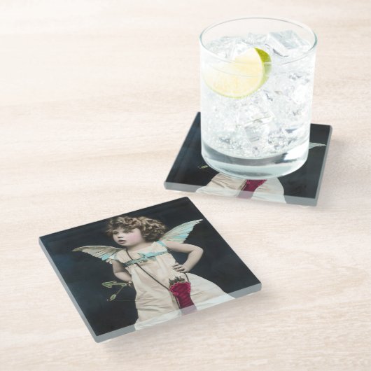 Angry Cupid Glasuntersetzer (Schrägansicht)