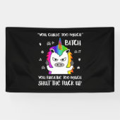 Angry Cussing Cursing Unicorn Funny Banner (Horizontal)