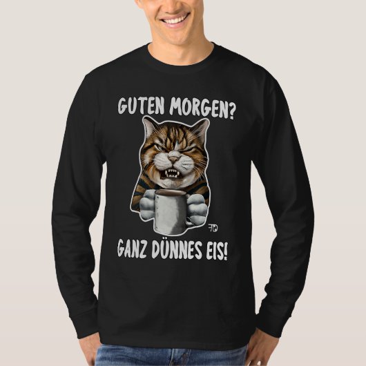 Angry cute Cat With Bad Mood And Mug says no   10 T-Shirt (Vorderseite)