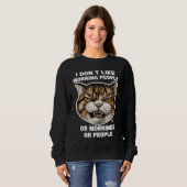 Angry cute Cat With Bad Mood And Mug says no 12 Sweatshirt (Vorne ganz)