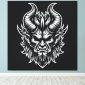 Angry Demon Head Leinwanddruck (Insitu (Holzboden))