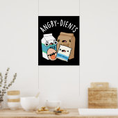 Angry-dients Funny Baking Pun Dark BG Poster (Küche)