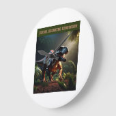 Angry Dino Große Wanduhr (Winkel)