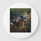 Angry Dino Große Wanduhr (Vorderseite)