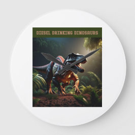 Angry Dino Große Wanduhr