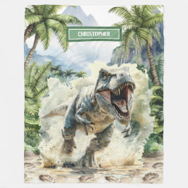 Angry Dinosaur Blanket Individuelle Name Personali Fleecedecke