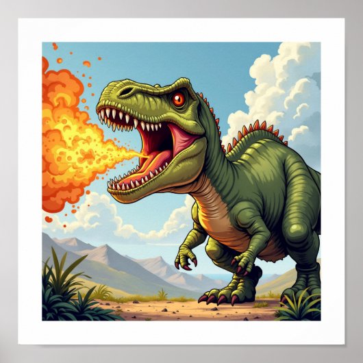 Angry Dinosaur Poster (Vorne)