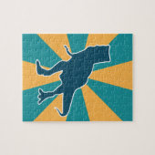 Angry dinosaur t-rex jurassische tierische Jungen Puzzle (Horizontal)