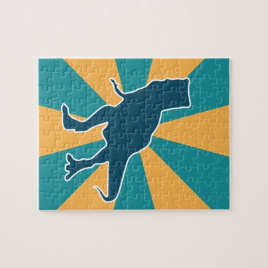 Angry dinosaur t-rex jurassische tierische Jungen Puzzle (Horizontal)