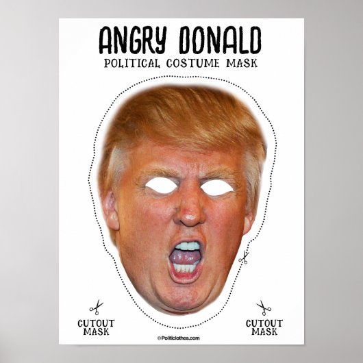 Angry Donald Costume Mask Poster (Vorne)