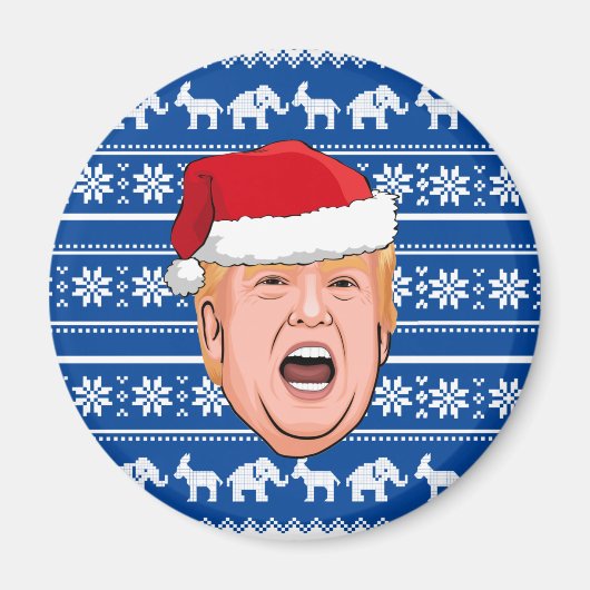 Angry Donald Trump Weihnachten Magnet (Vorne)